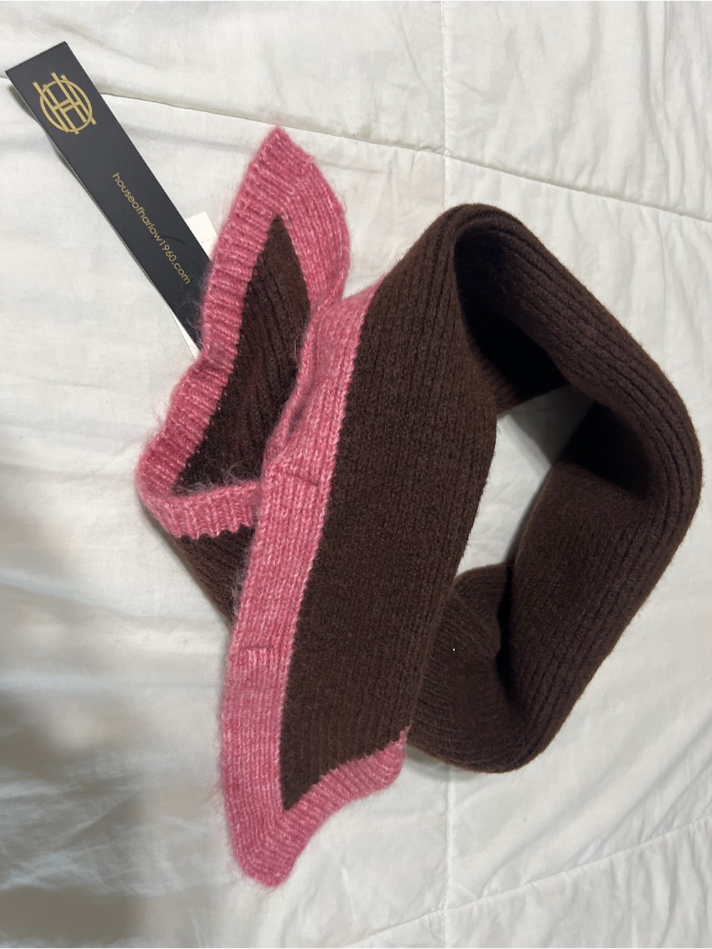 House of Harlow 1960 Brown and Pink Knit Headband